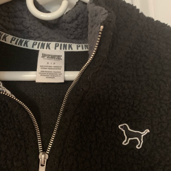 Pink Victoria’s Secret Sherpa quarter zip - Picture 2 of 3